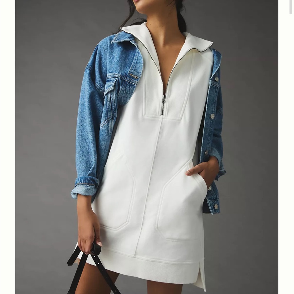Daily Practice by Anthropologie Meru Zip-Front Mini Dress